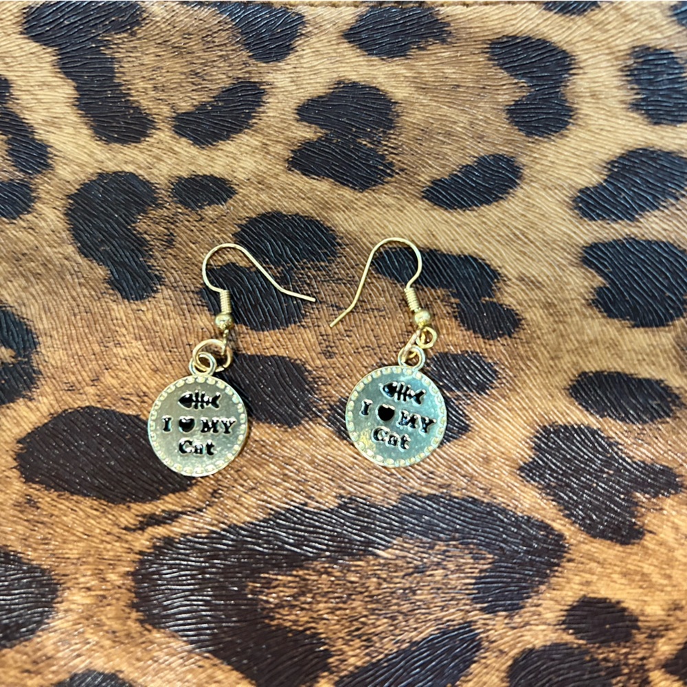 I Love My Cat earrings.